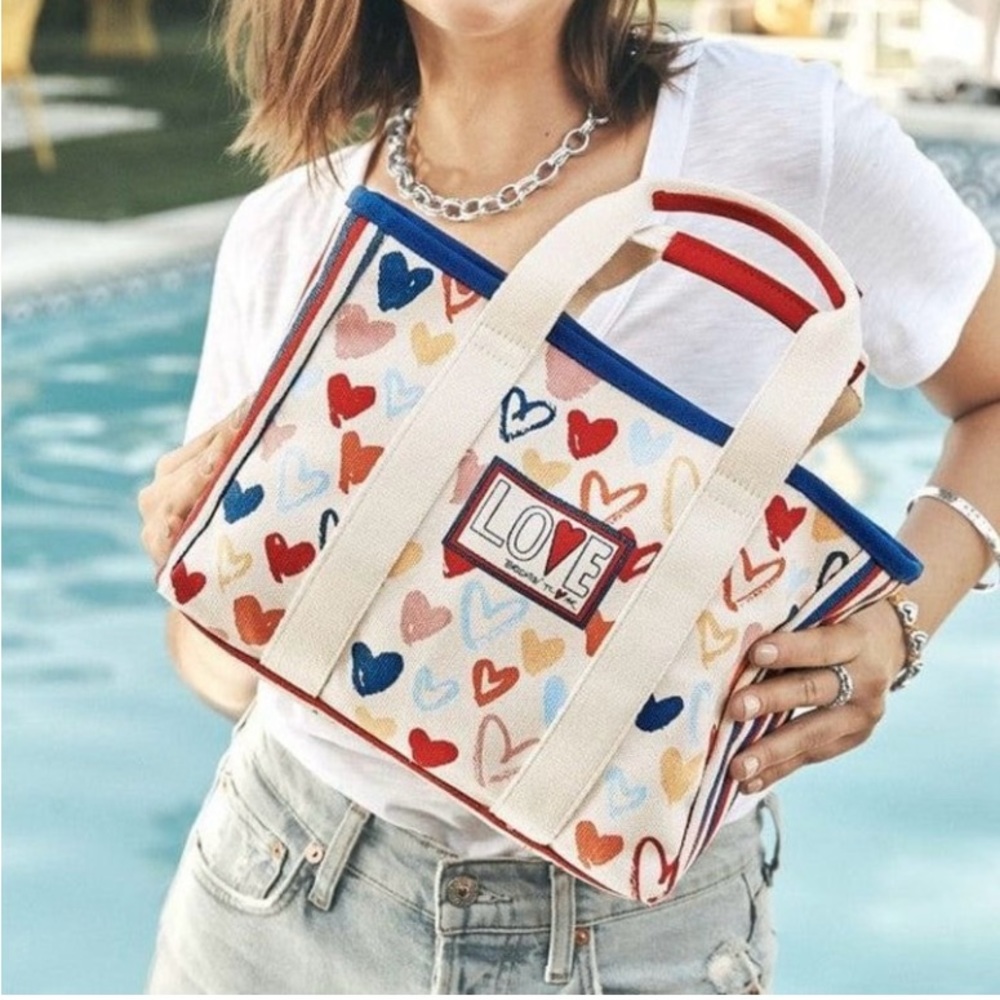 New w/o tag BRIGHTON “Red, White, and You” Mini Tote Canvas Value $150